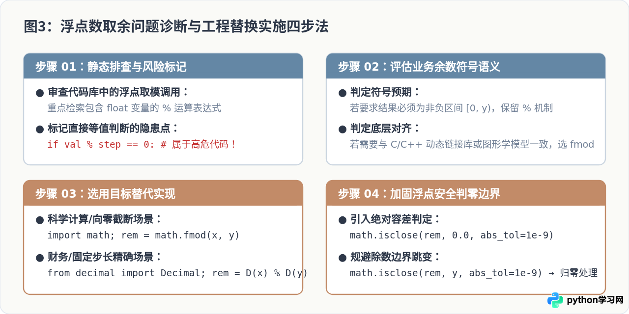 Python浮点数取余的精度问题与math.fmod替代方案