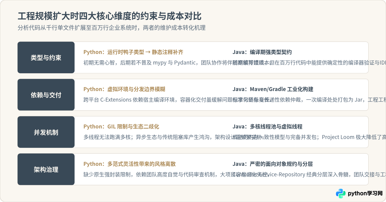 Python和Java的长期学习曲线有什么不同？