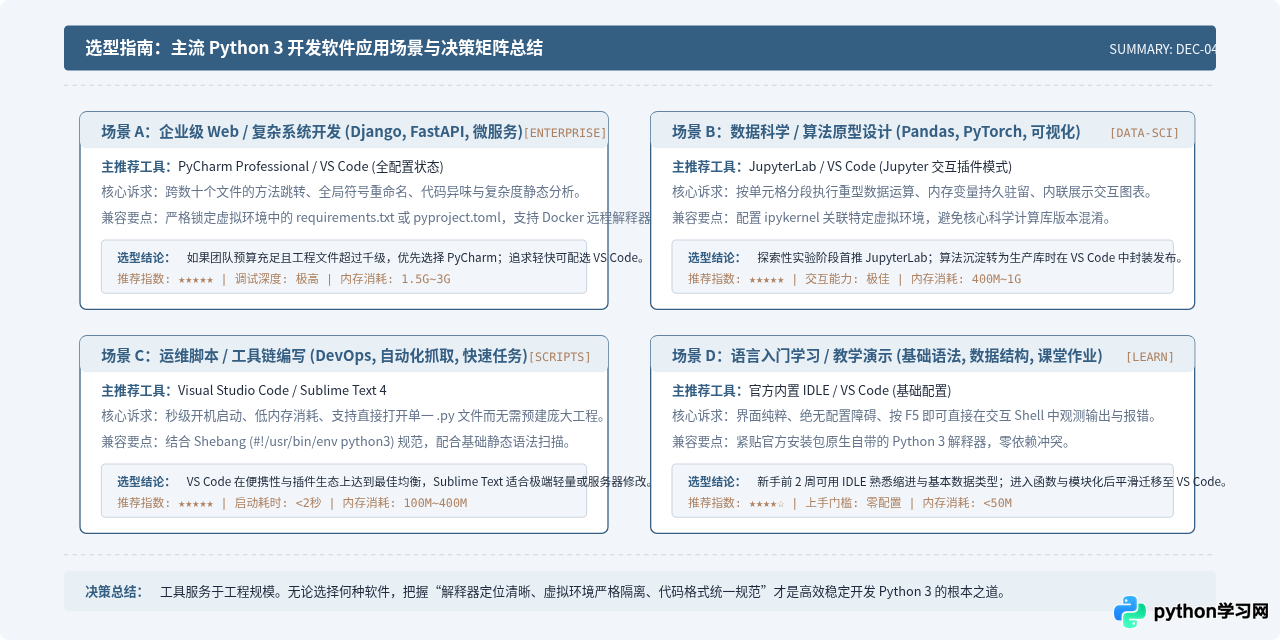 支持Python 3的主流编程软件有哪些？兼容性与特性解析