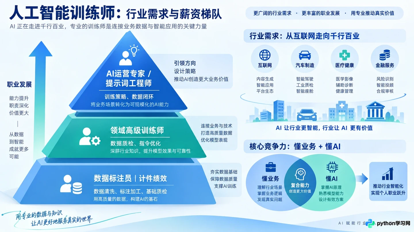 人工智能训练师就业前景怎么：薪资水平、行业需求与发展趋势