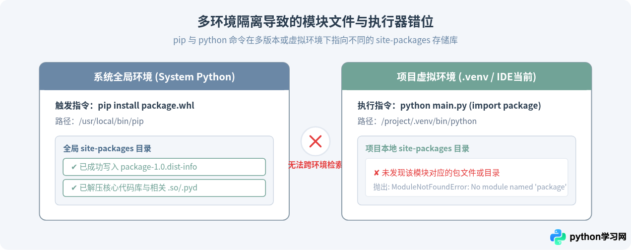 Python whl文件安装后找不到模块怎么处理