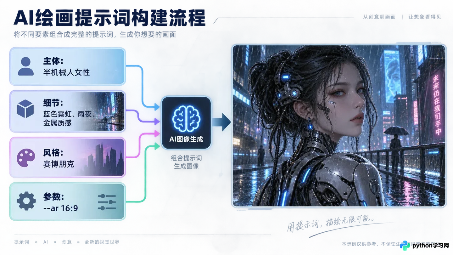 AI绘画提示词万能公式：主体+细节+风格+参数的组合逻辑