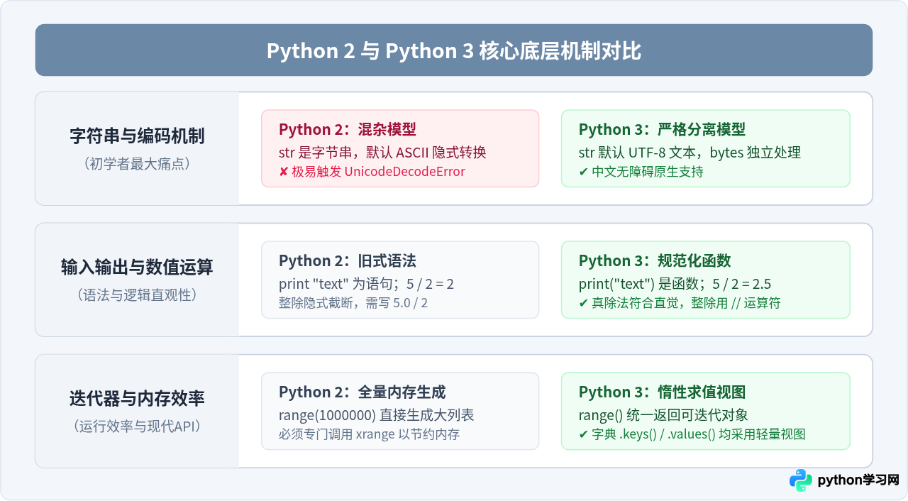 Python 2已停更，初学者为什么必须选择Python 3