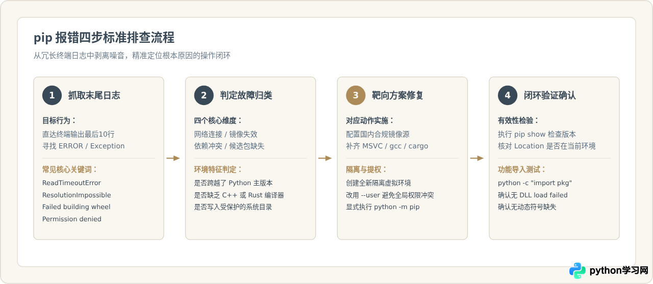Python pip安装包报错的常见原因与解决
