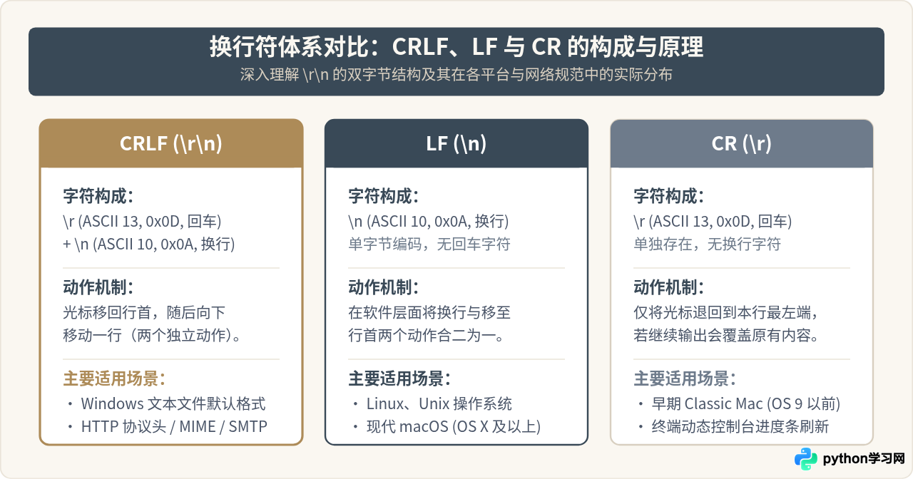 Python字符串中怎么表示CRLF(\r\n)换行符