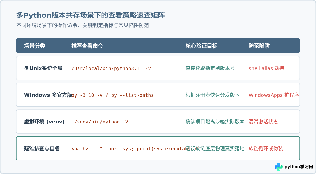 多Python版本共存时怎么查看指定解释器的版本