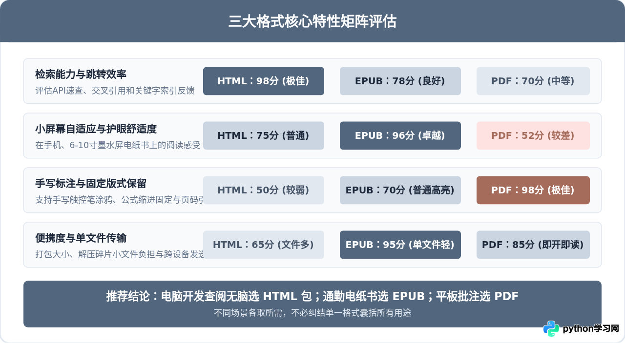 Python官方文档下载：PDF、HTML与EPUB格式怎么选