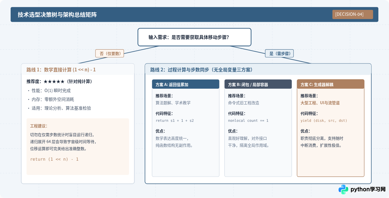 Python汉诺塔不用全局变量怎么计算移动步数