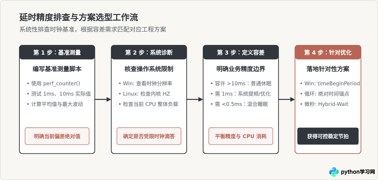 Python sleep延时不准是怎么回事？影响精度的因素与优化