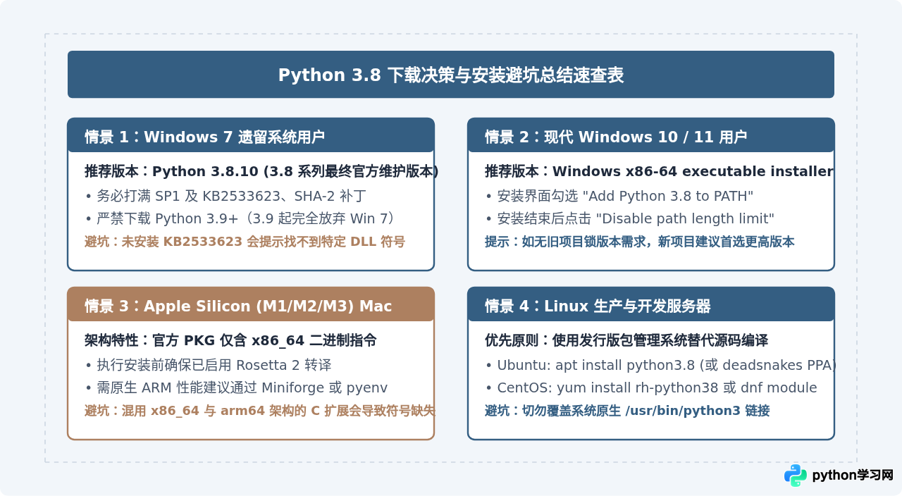 Python 3.8支持哪些操作系统版本？下载前兼容性自查