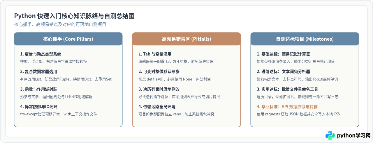 Python快速入门路线图：关键知识点与学习顺序梳理