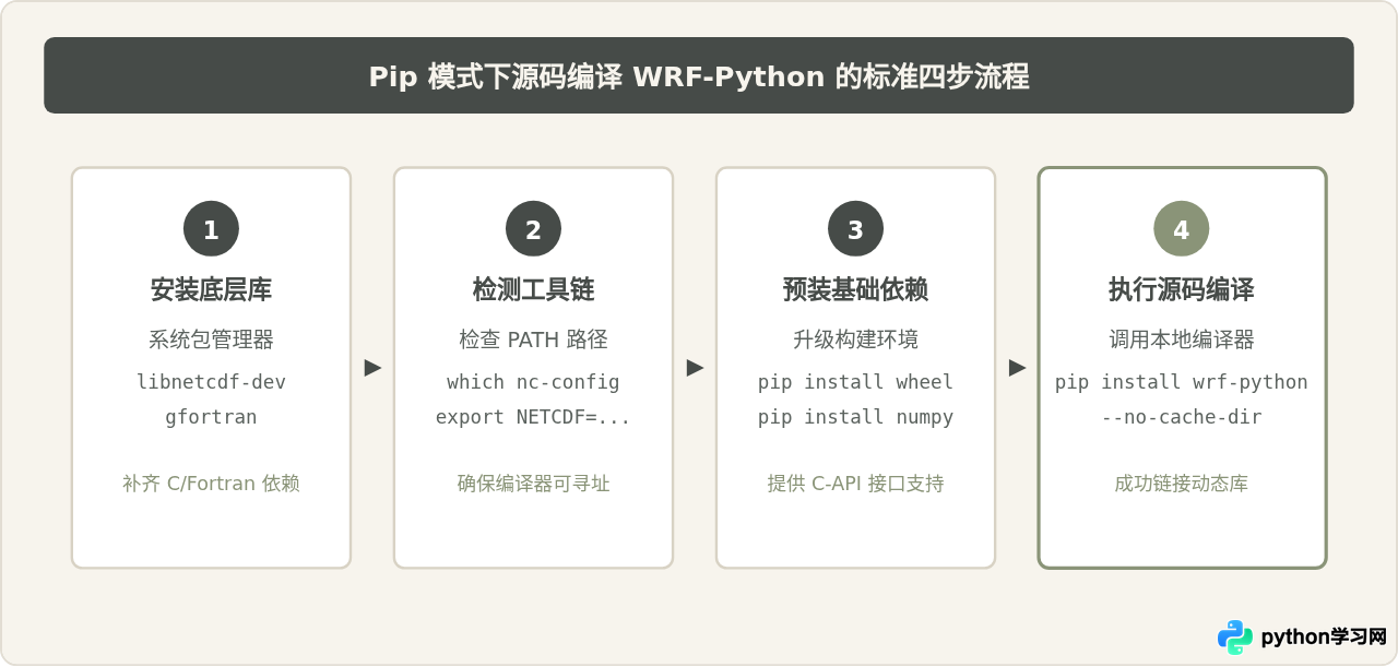 pip安装WRF-Python报错“NetCDF4 not found”怎么解决