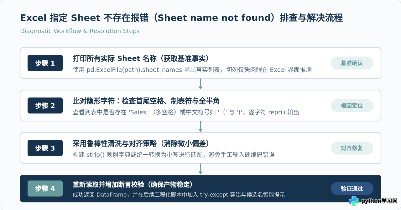 Python读取Excel指定Sheet报错Sheet name not found怎么办