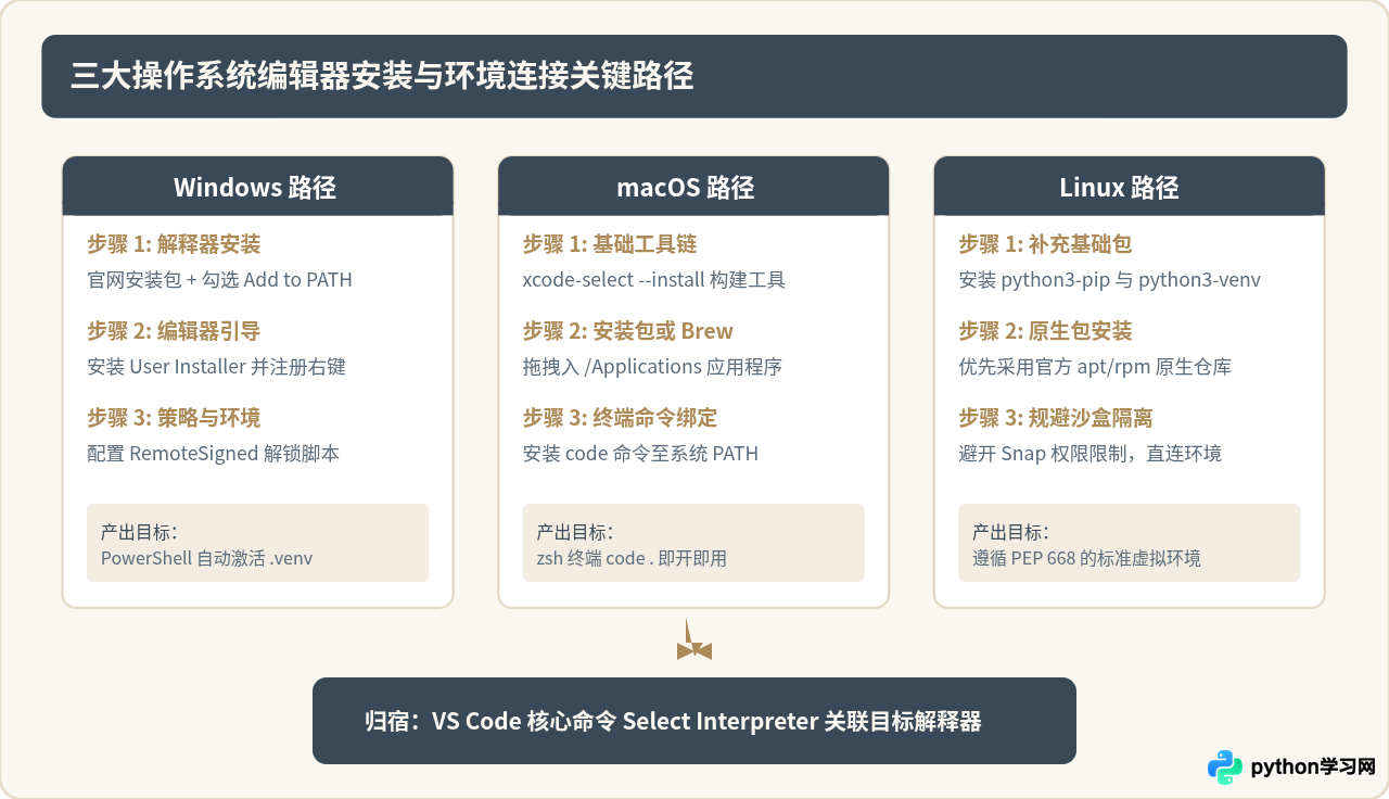 Windows/macOS/Linux下Python编辑器安装步骤与注意事项