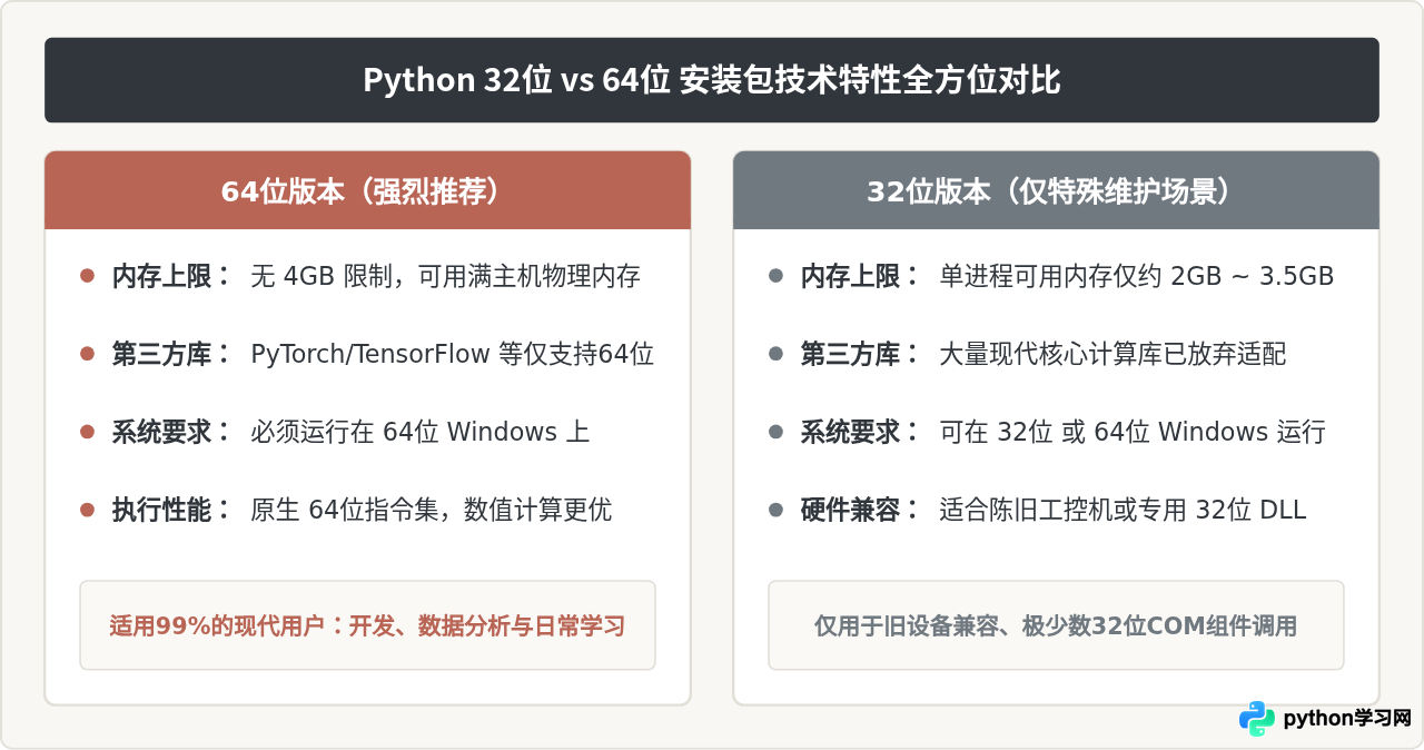 Windows系统怎么下载Python？32位与64位安装包选择指南