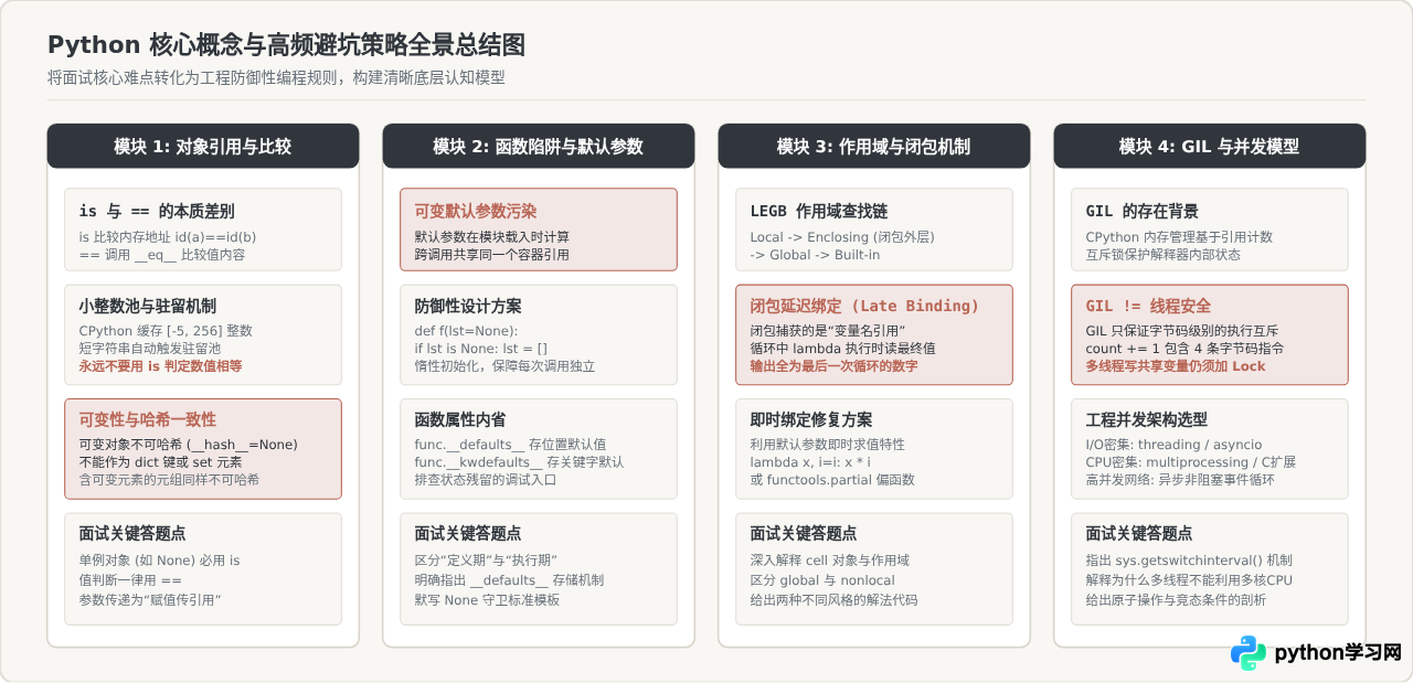 Python高频面试题汇总：核心概念与常见陷阱解析