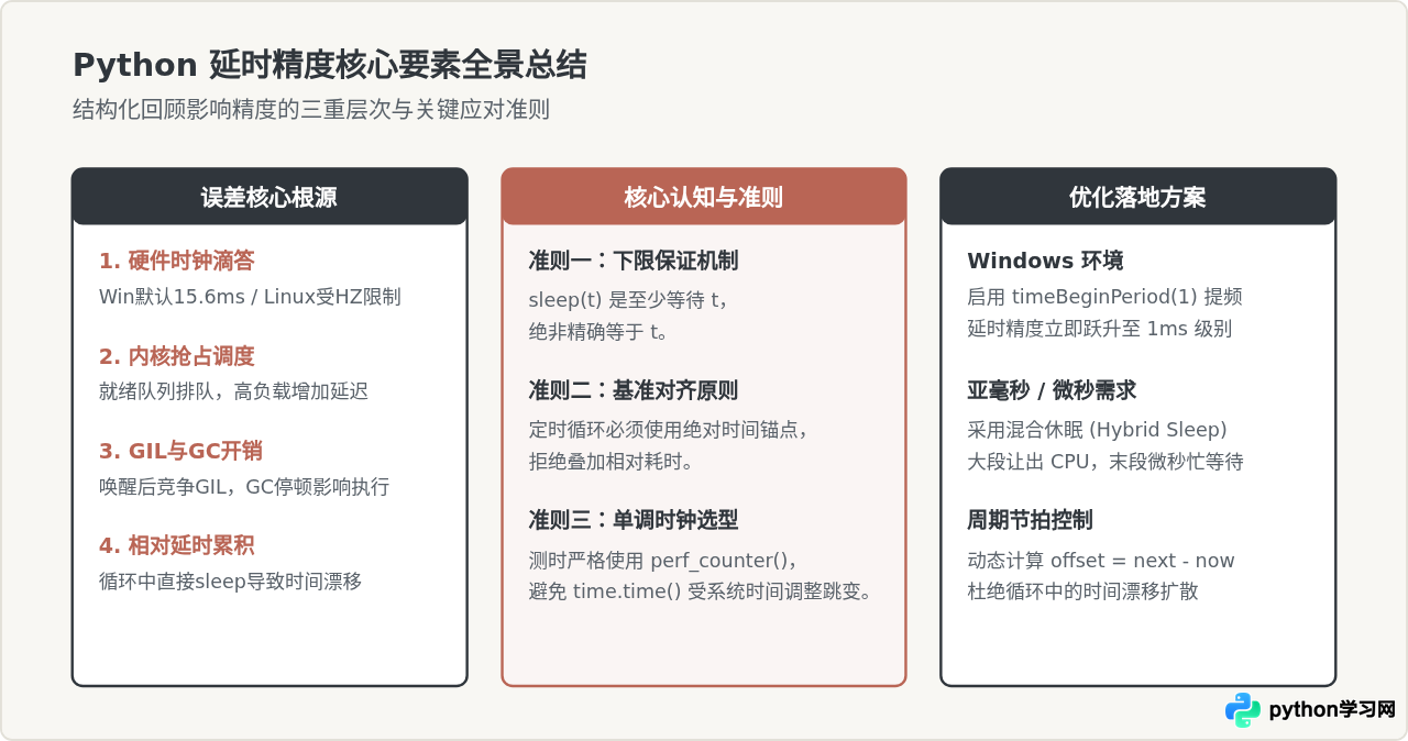 Python sleep延时不准是怎么回事？影响精度的因素与优化