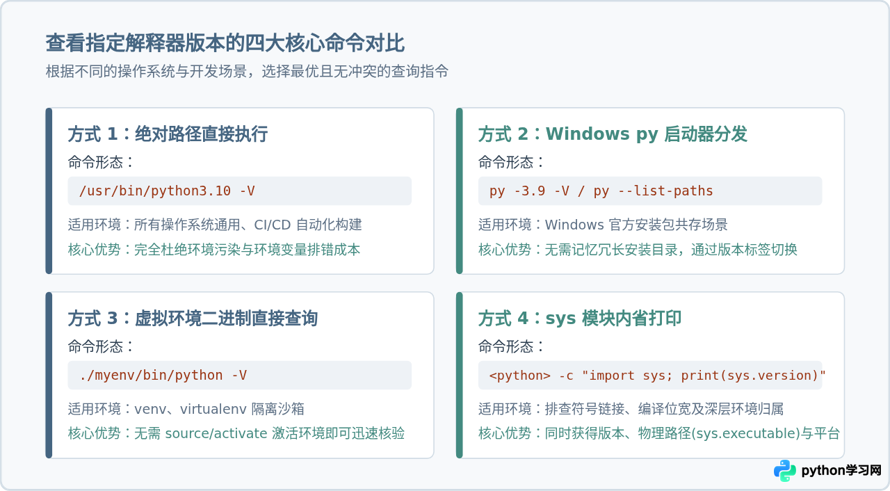 多Python版本共存时怎么查看指定解释器的版本
