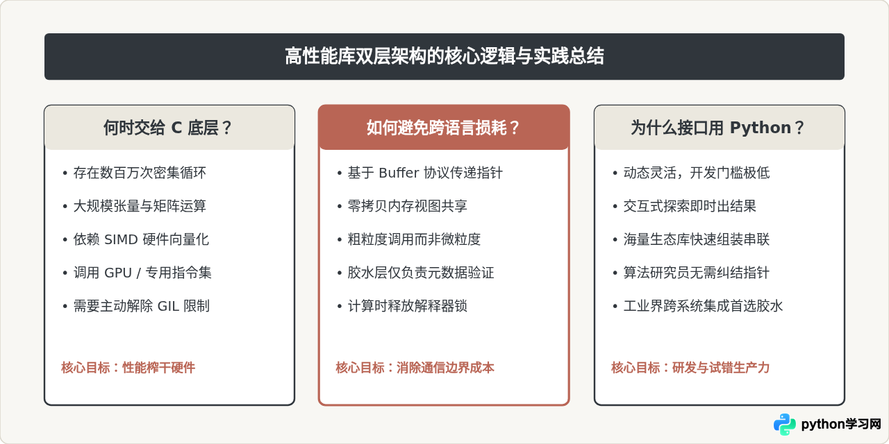 为什么很多高性能库用C编写而接口用Python提供