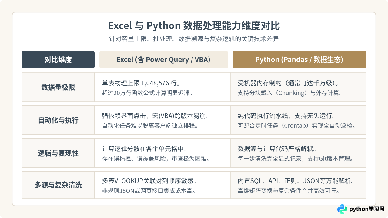 只会Excel还要学Python吗？对比两者的数据处理能力与学习成本