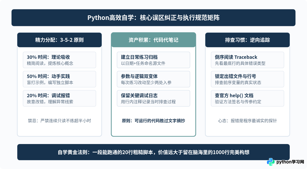 怎么高效自学Python？避开只看不练的常见误区