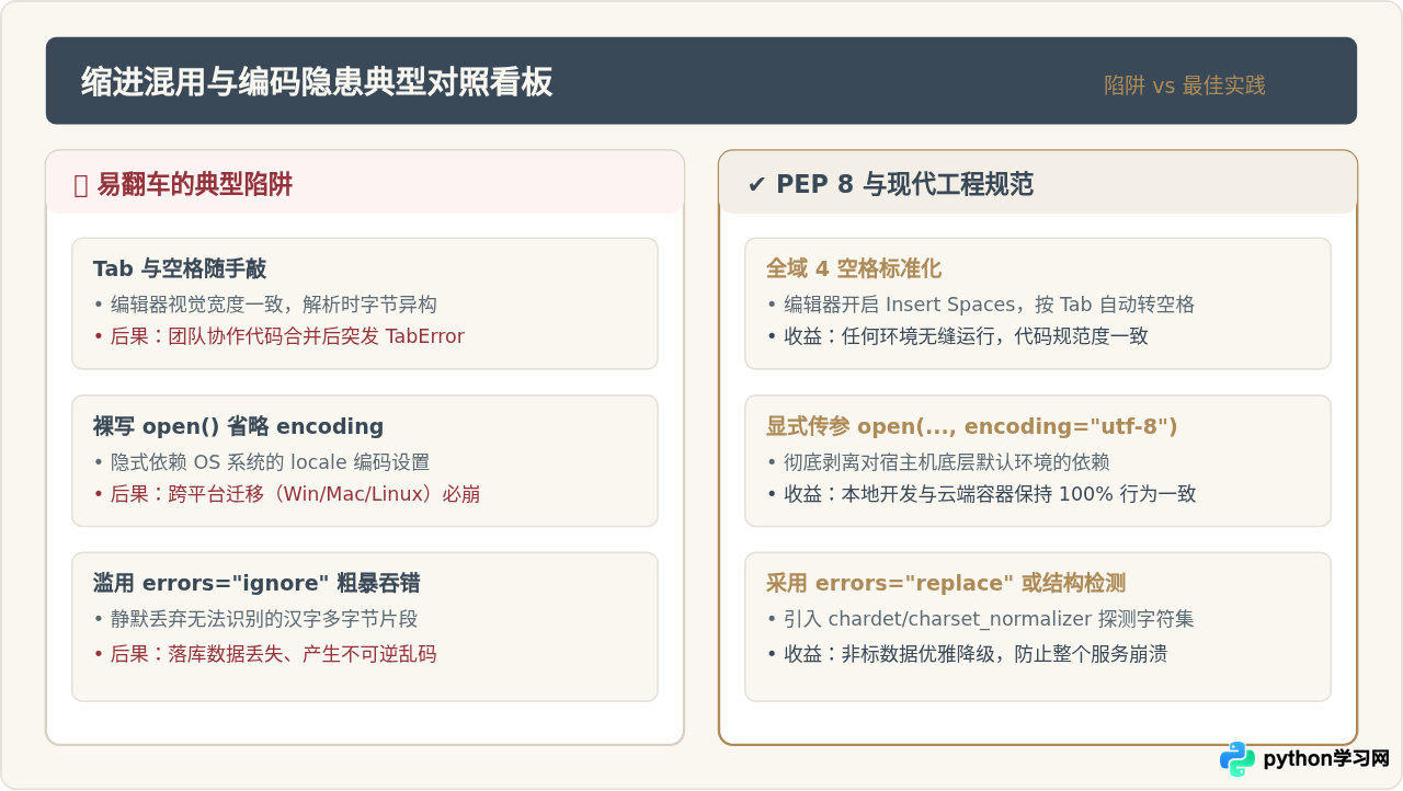 Python缩进错误和编码问题怎么解决