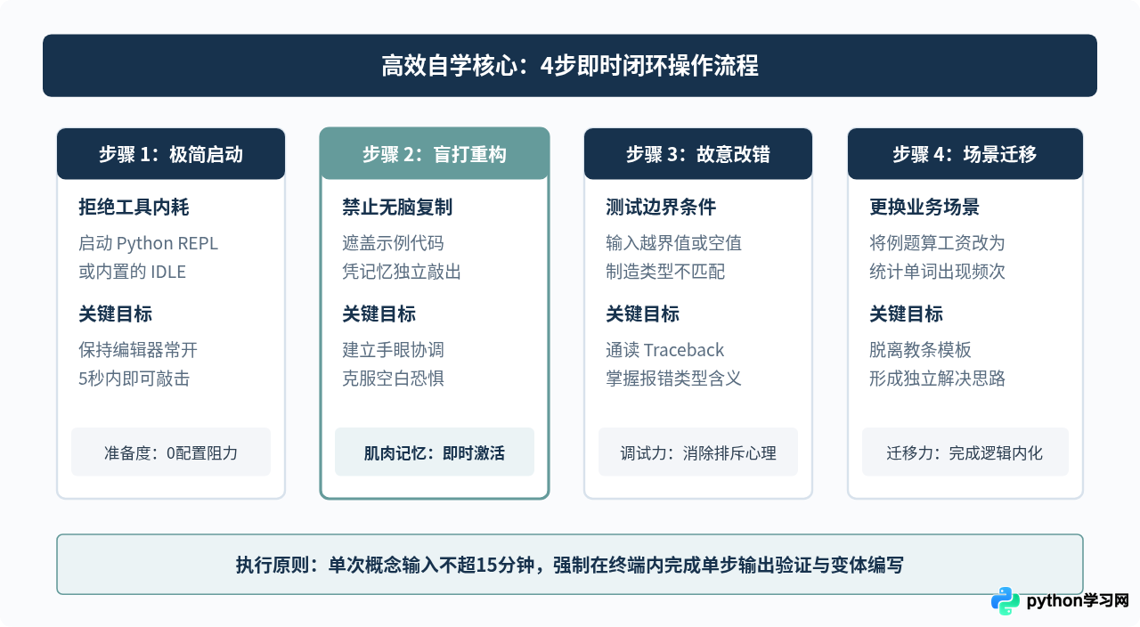 怎么高效自学Python？避开只看不练的常见误区
