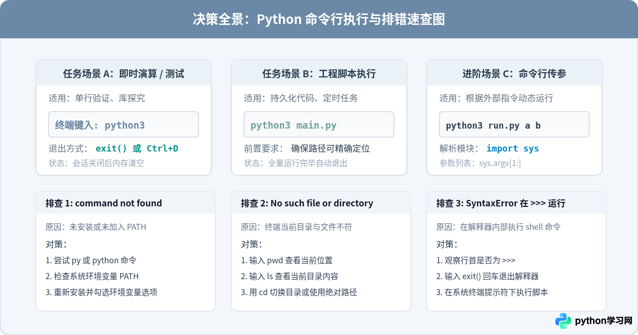 Python命令行基础：怎么在终端启动解释器与运行脚本