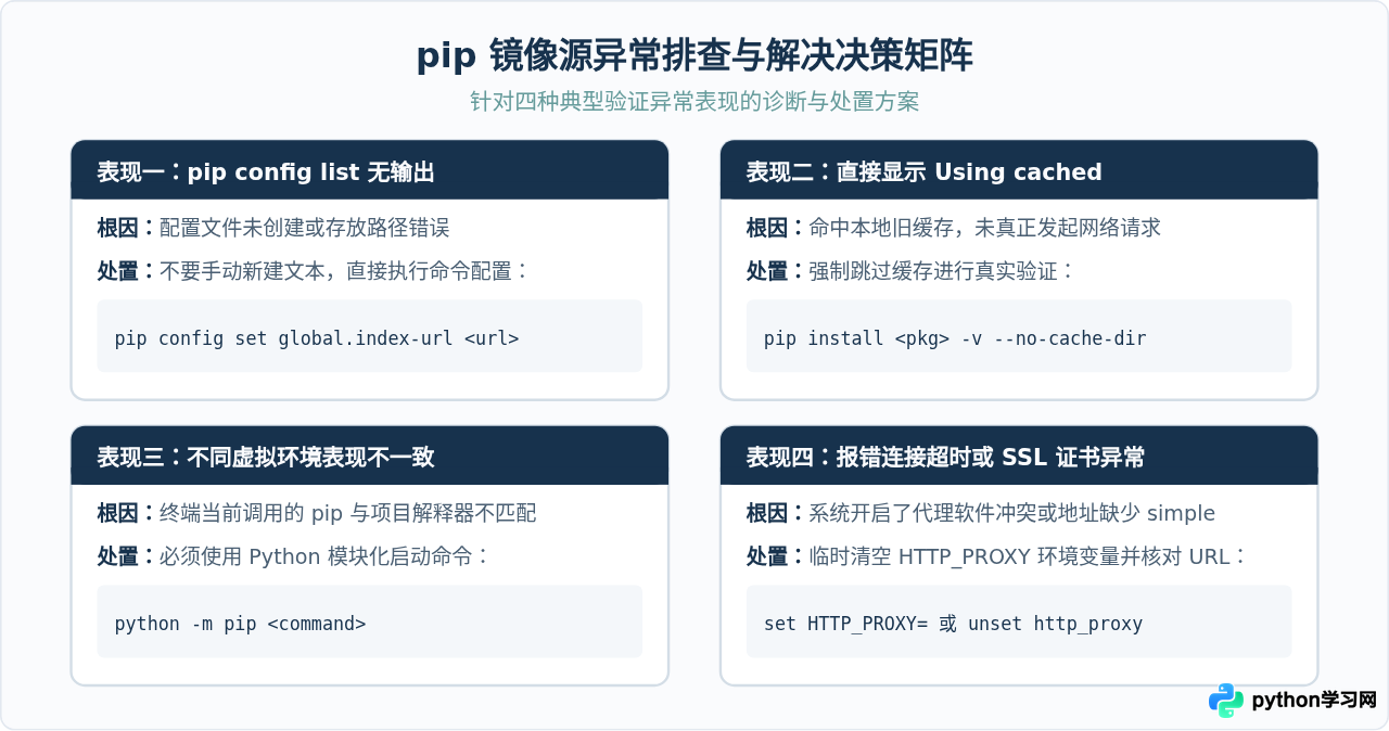 怎么验证Python pip是否成功使用了国内镜像源