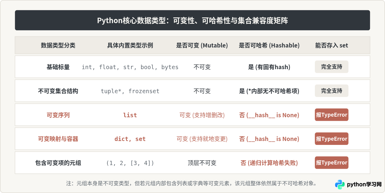 Python定义集合时遇到TypeError的常见原因及修复