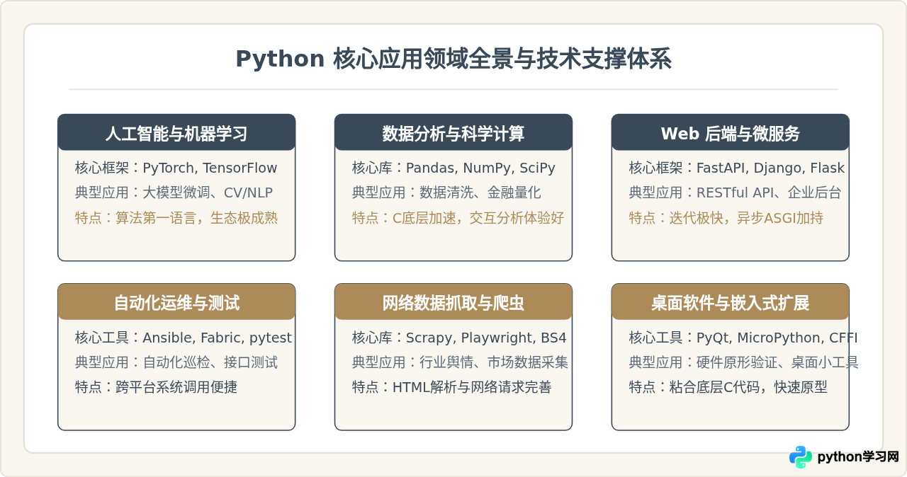 Python编程语言主要用在哪些领域