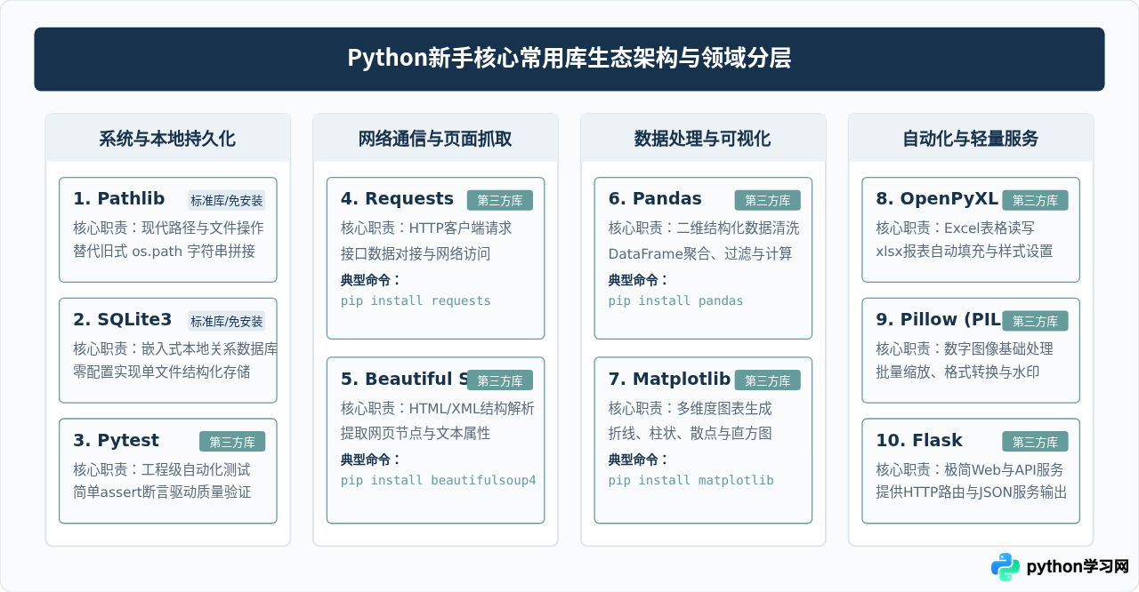 Python新手必学的10个常用库清单与应用场景