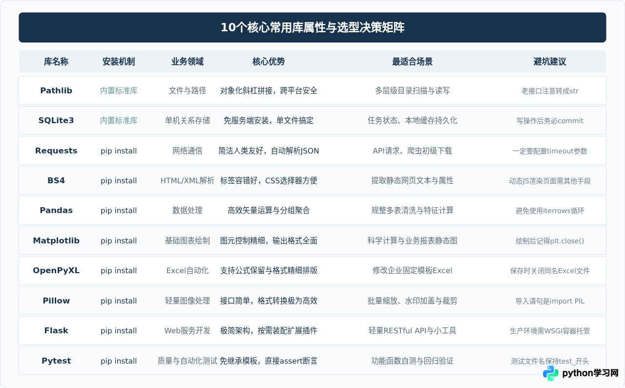 Python新手必学的10个常用库清单与应用场景