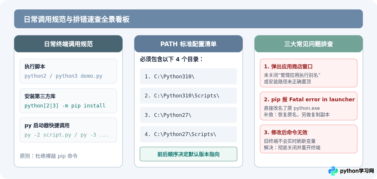 Win10中同时安装Python 2和3时怎么配置环境变量不冲突