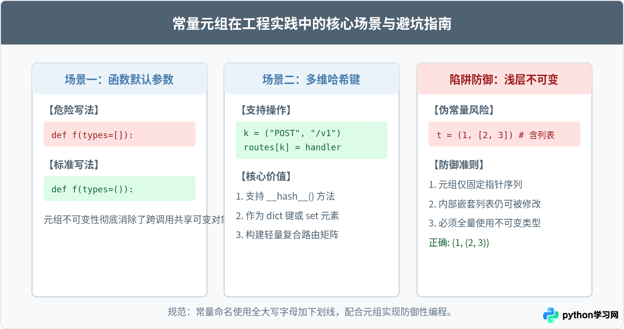 Python中定义常量集合为什么推荐用元组