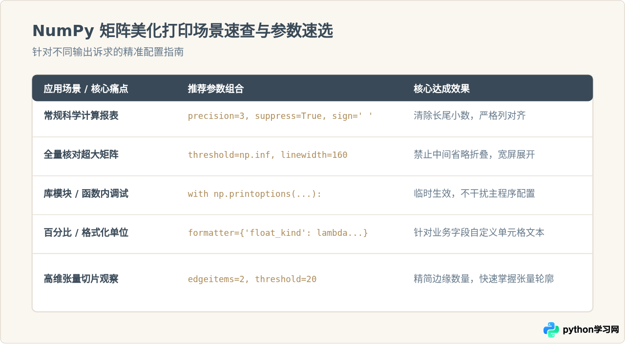 使用NumPy美观打印Python矩阵的方法