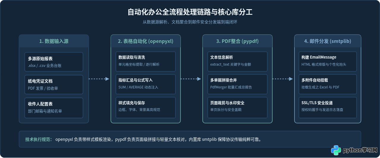 Python自动化办公常用库：怎么操作Excel、PDF与发送邮件