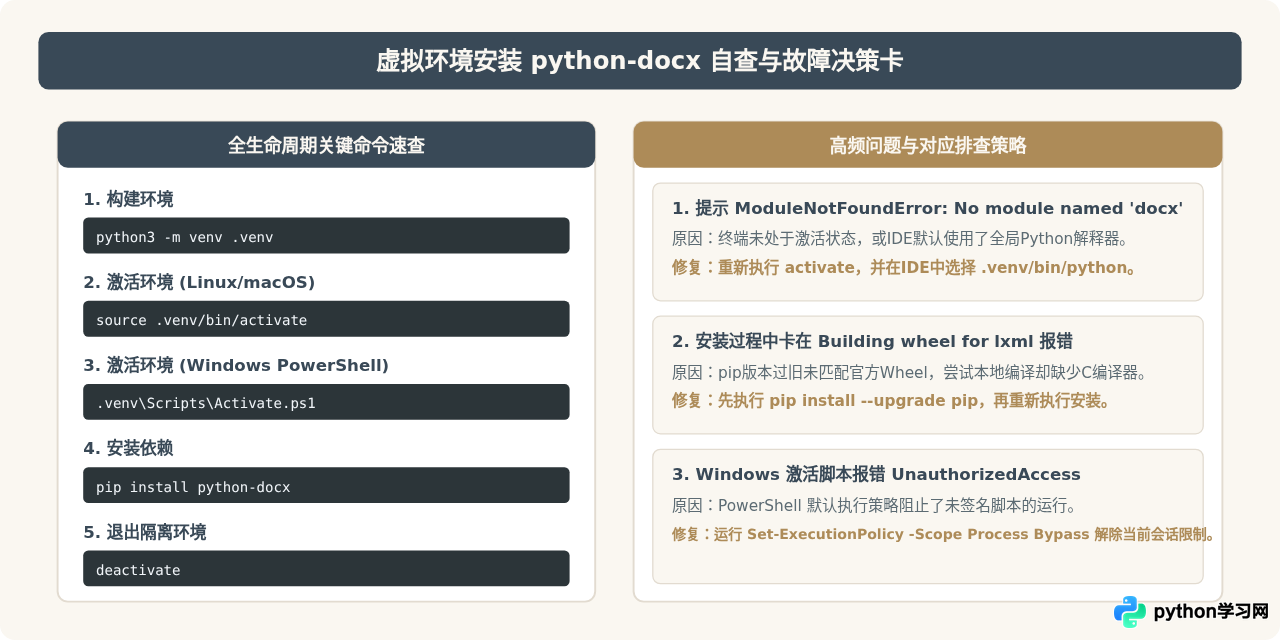 在Python虚拟环境中隔离安装Python-docx的步骤