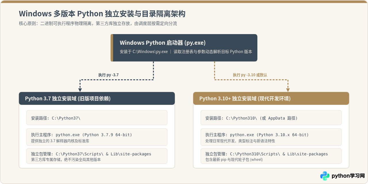 Windows安装Python 3.7并配置多版本共存环境变量