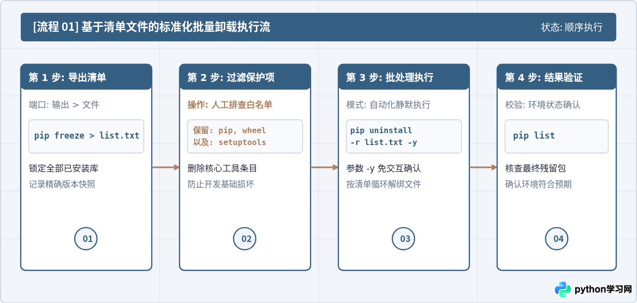 怎么批量卸载Python中不再需要的第三方库