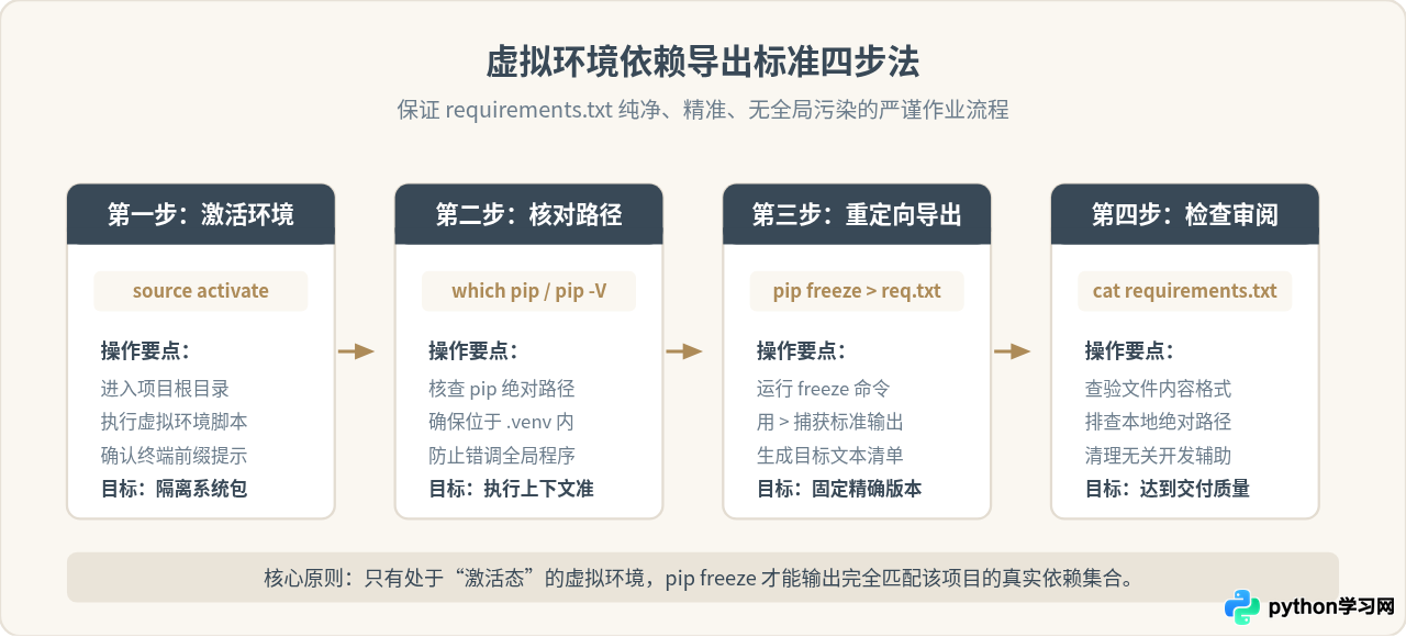 怎么用pip freeze导出Python虚拟环境依赖包