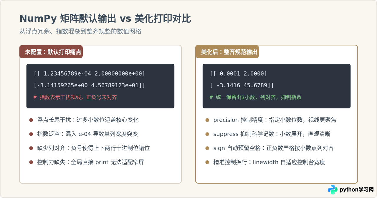 使用NumPy美观打印Python矩阵的方法