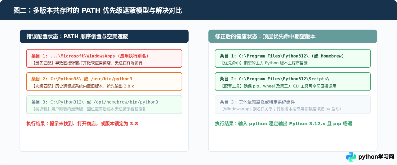 输入Python命令提示未找到或版本不对怎么办