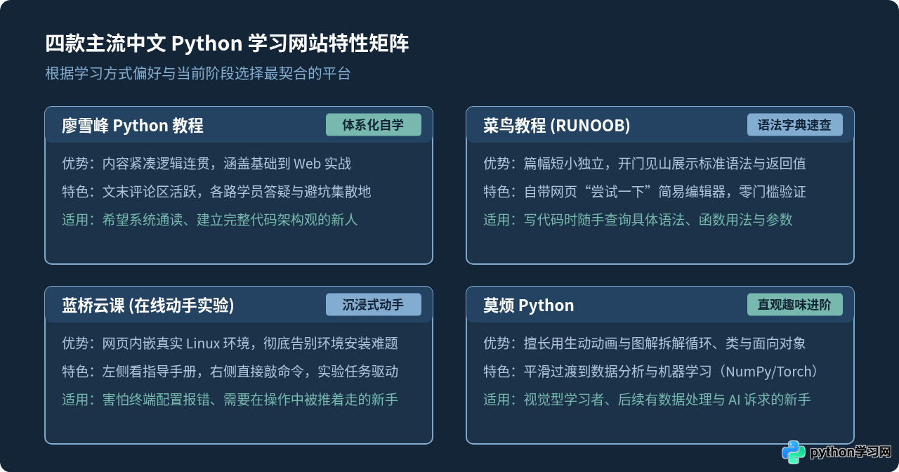 Python官方文档太难懂？这些中文学习网站更适合新手