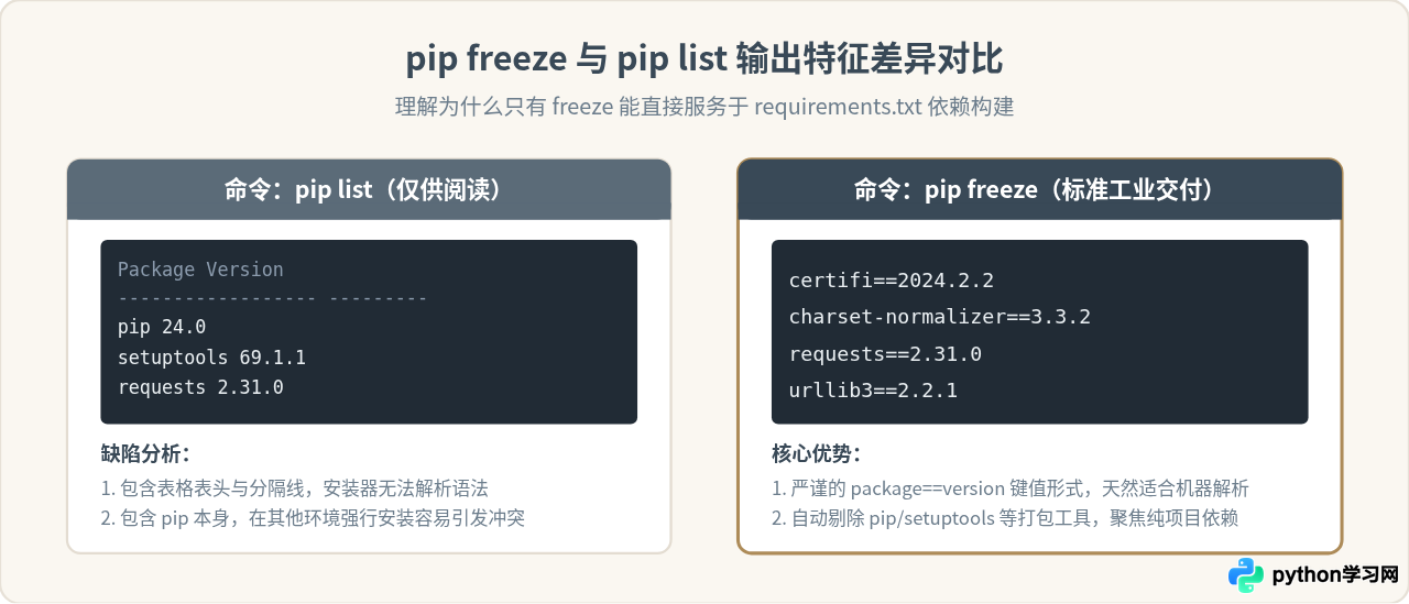 怎么用pip freeze导出Python虚拟环境依赖包