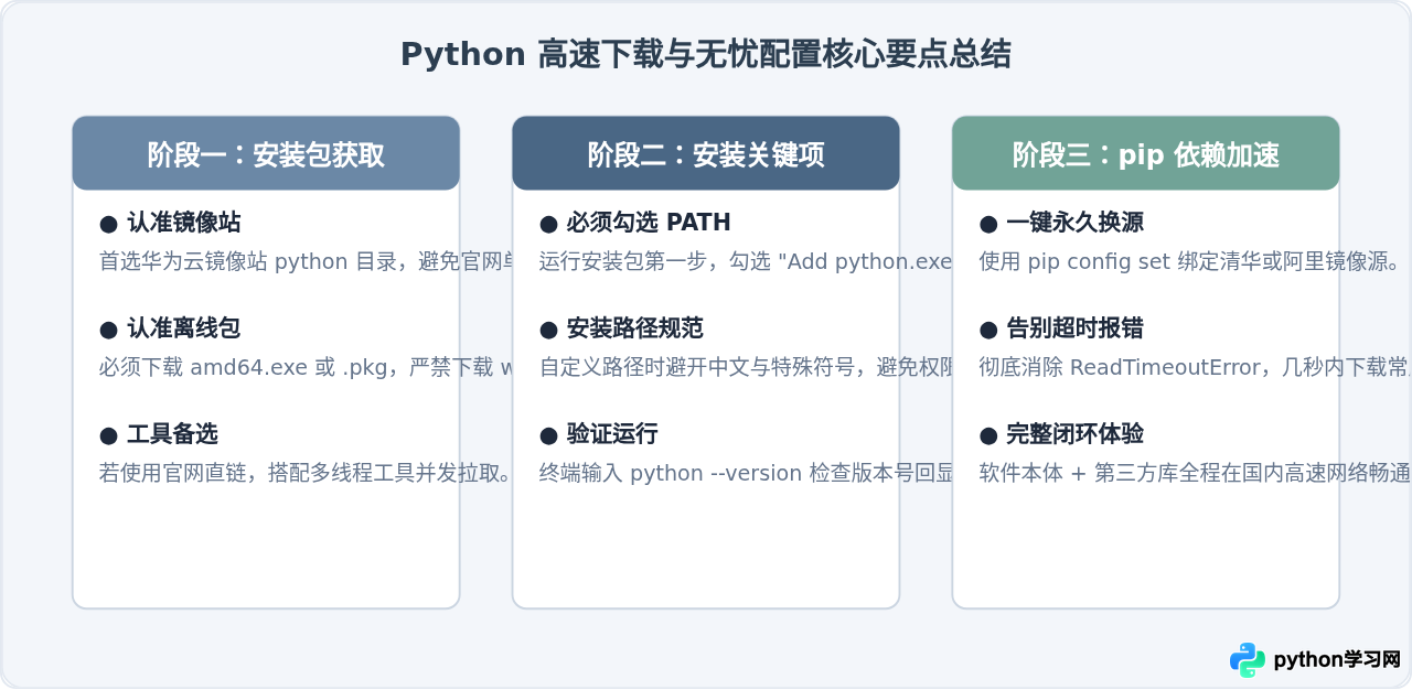 Python官网下载速度慢怎么办？国内镜像源加速下载方法