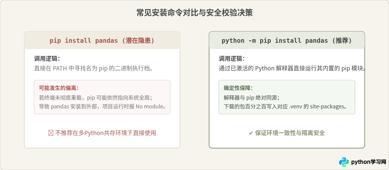 Python虚拟环境中怎么正确激活并安装pandas