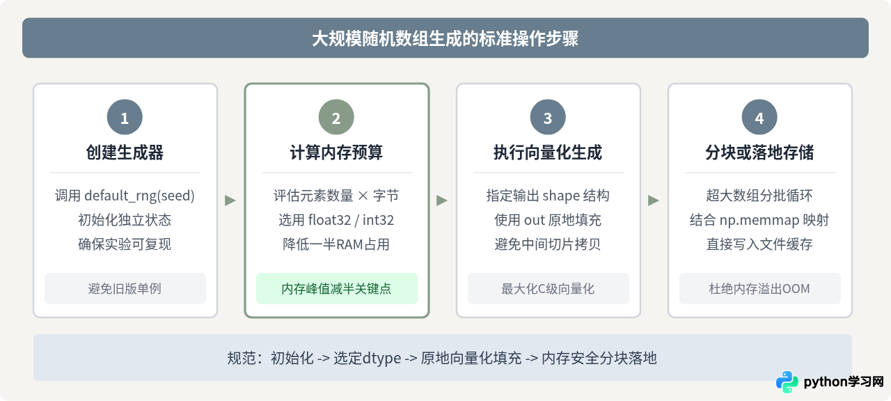 Python使用numpy.random高效生成大规模随机数组