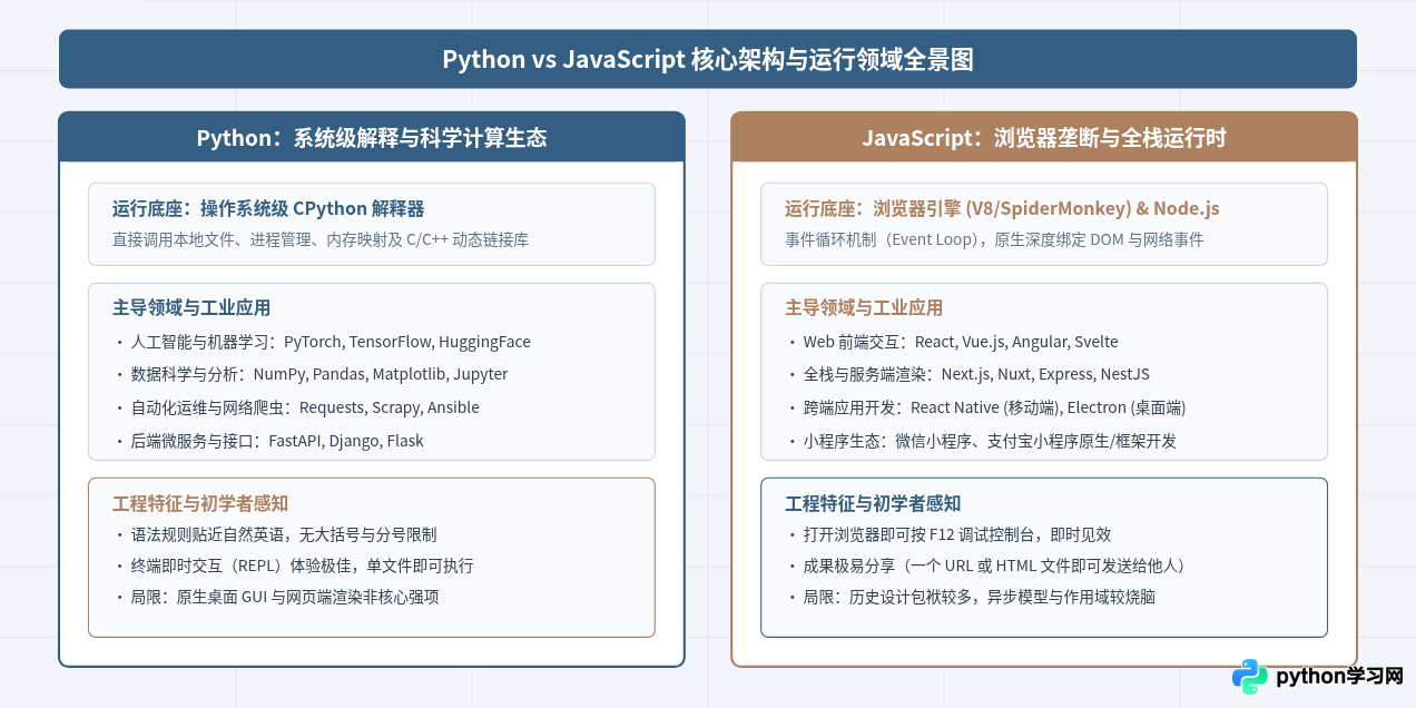 初学者第一门语言选Python还是JavaScript？就业前景与学习曲线分析