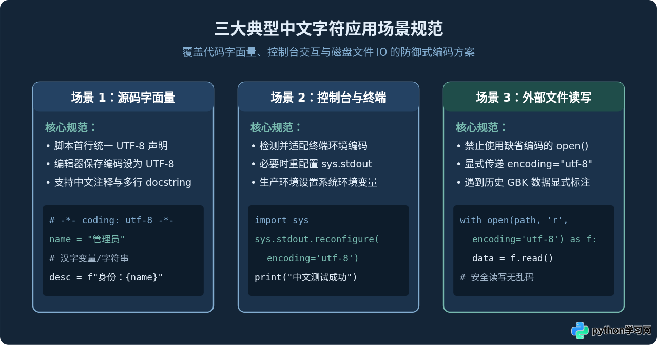Python代码中怎么正确声明和使用中文字符
